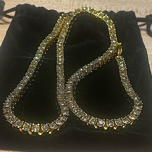 Luxury Mens Yellow Gold Plated
Tennis Chain